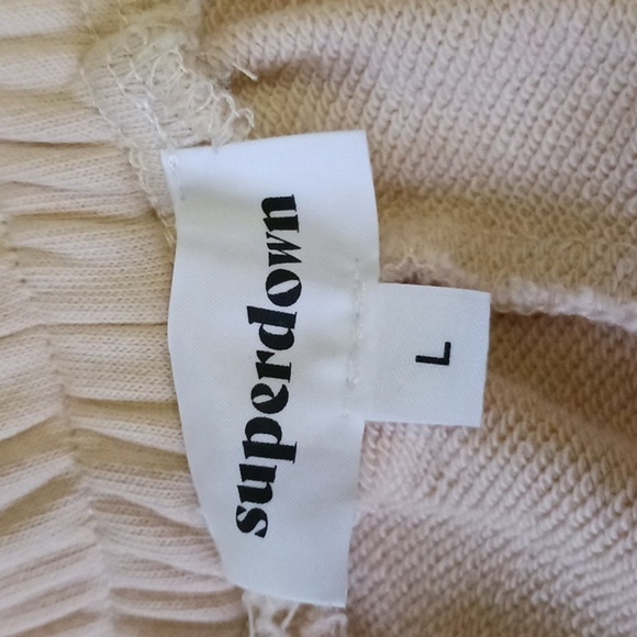 SUPERDOWN French Terry Joggers, Light Yellow/cream, Size L - Picture 7 of 11